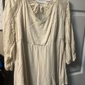 Torrid Cream Lace Detail Blouse